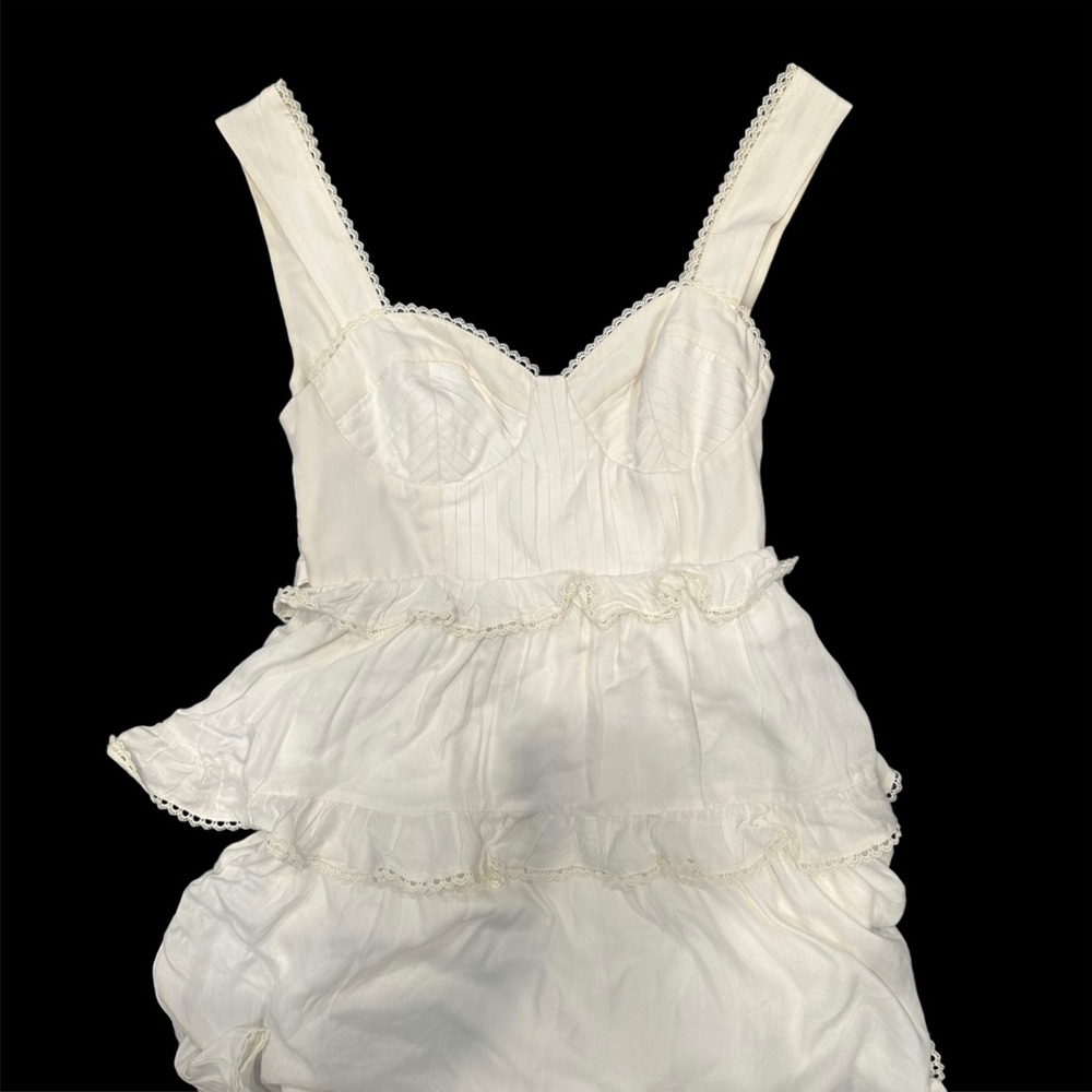 ASOS White Maxi Dress with Ruffled Skirt